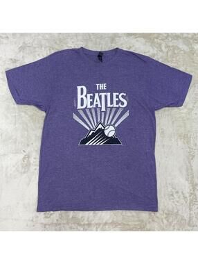 The Beatles + Colorado Rockies T-Shirt Men's Large Tultex Purple Tee